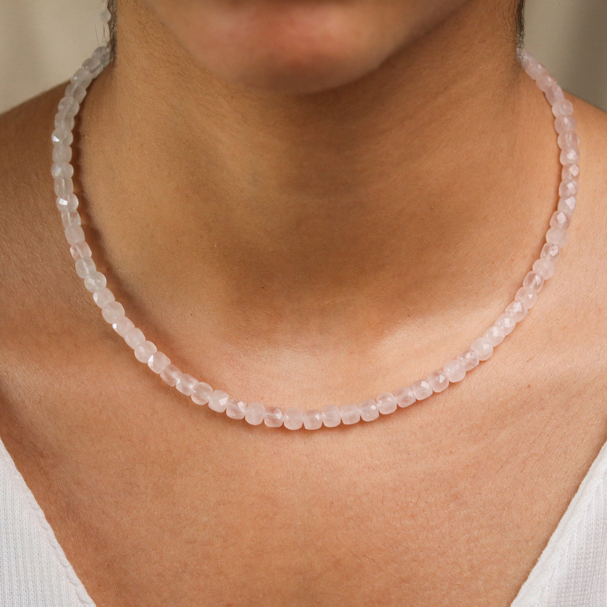 Rose Quartz Silver Necklace