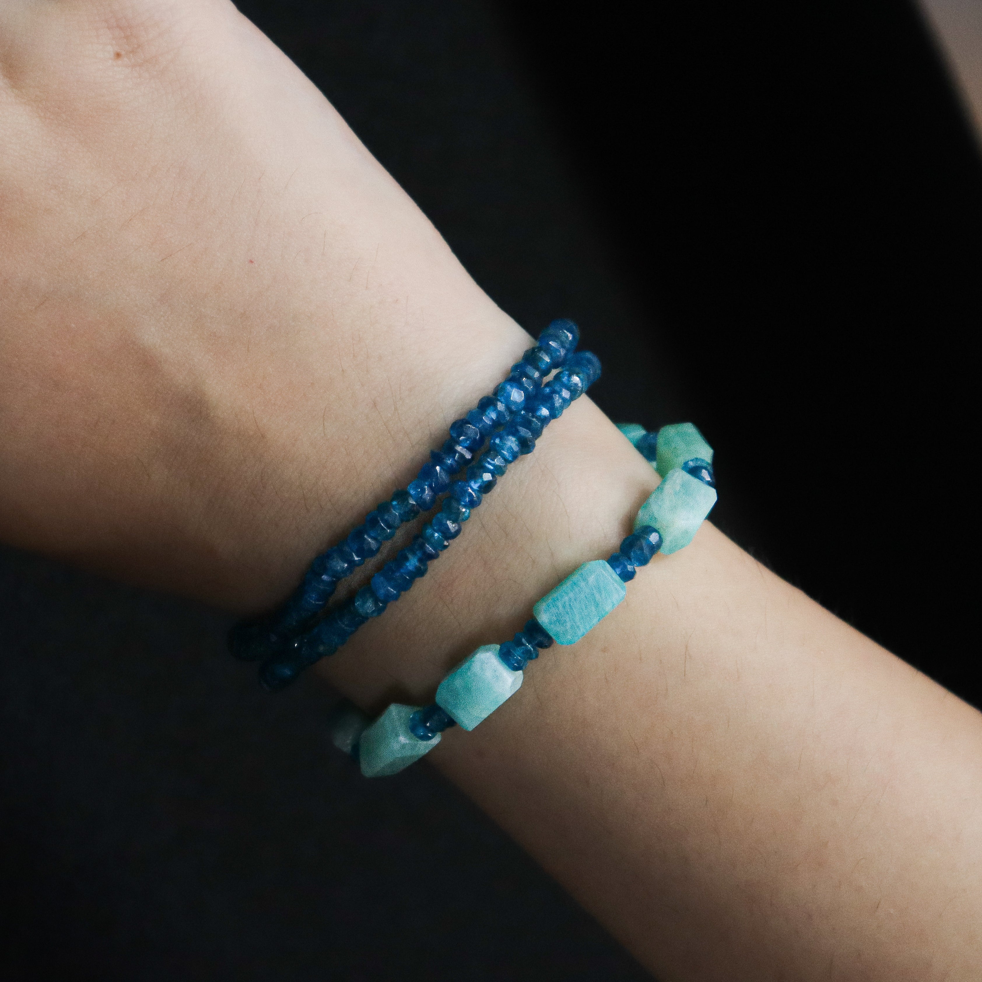Rhodolite & Amazonite Silver Bracelet (Project Handmade)
