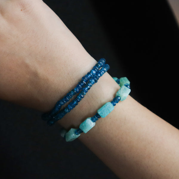 Rhodolite & Amazonite Silver Bracelet (Project Handmade)