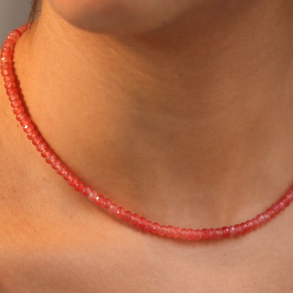 Pink Sapphire Silver Necklace
