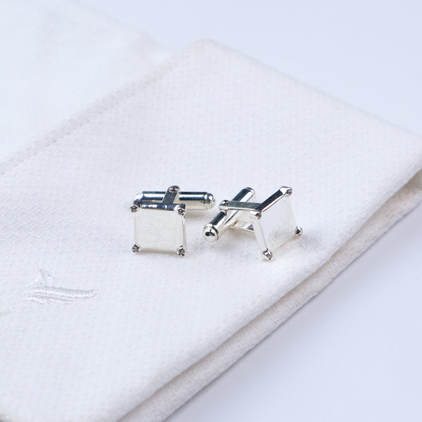 Silver CZ Square Cufflinks | 92.5 Silver