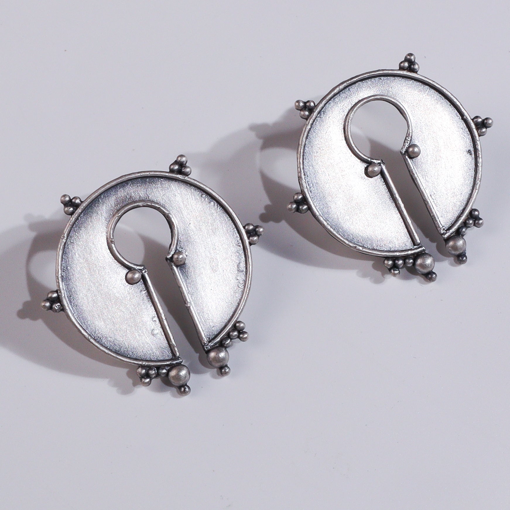 Oxidized Tribal Earring: Big