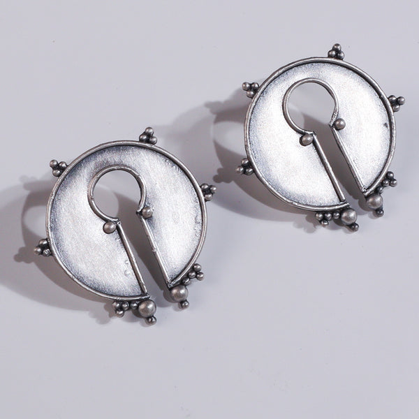 Oxidized Tribal Earring: Big