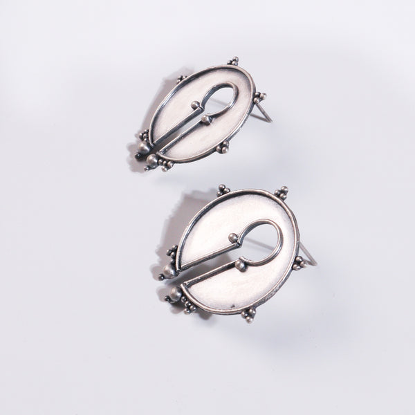 Oxidized Tribal Earring: Big
