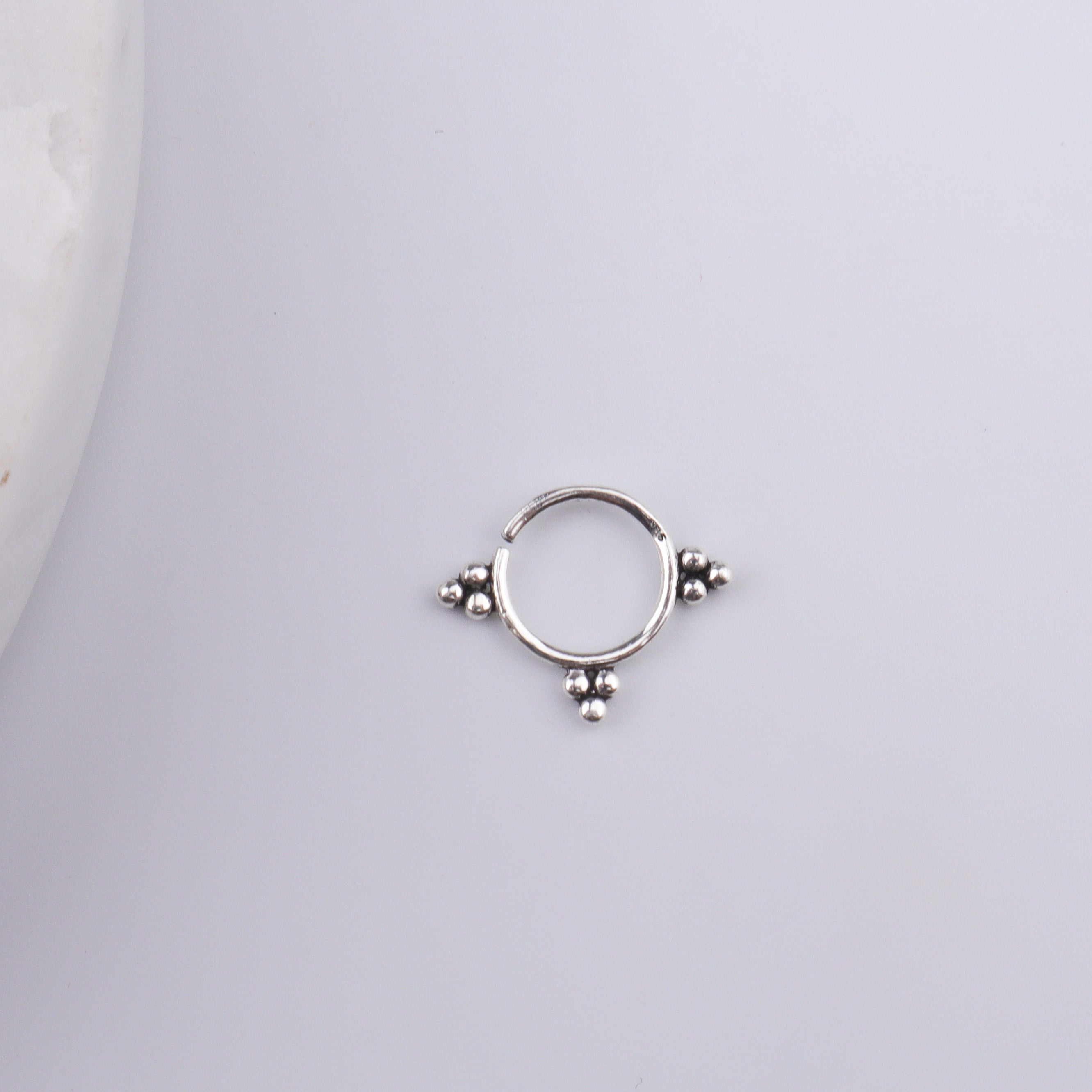 Oxidised Trinity Septum Cum Nose Ring (Pierced)