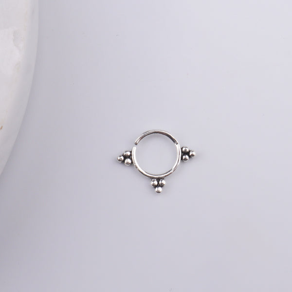 Oxidised Trinity Septum Cum Nose Ring (Pierced)