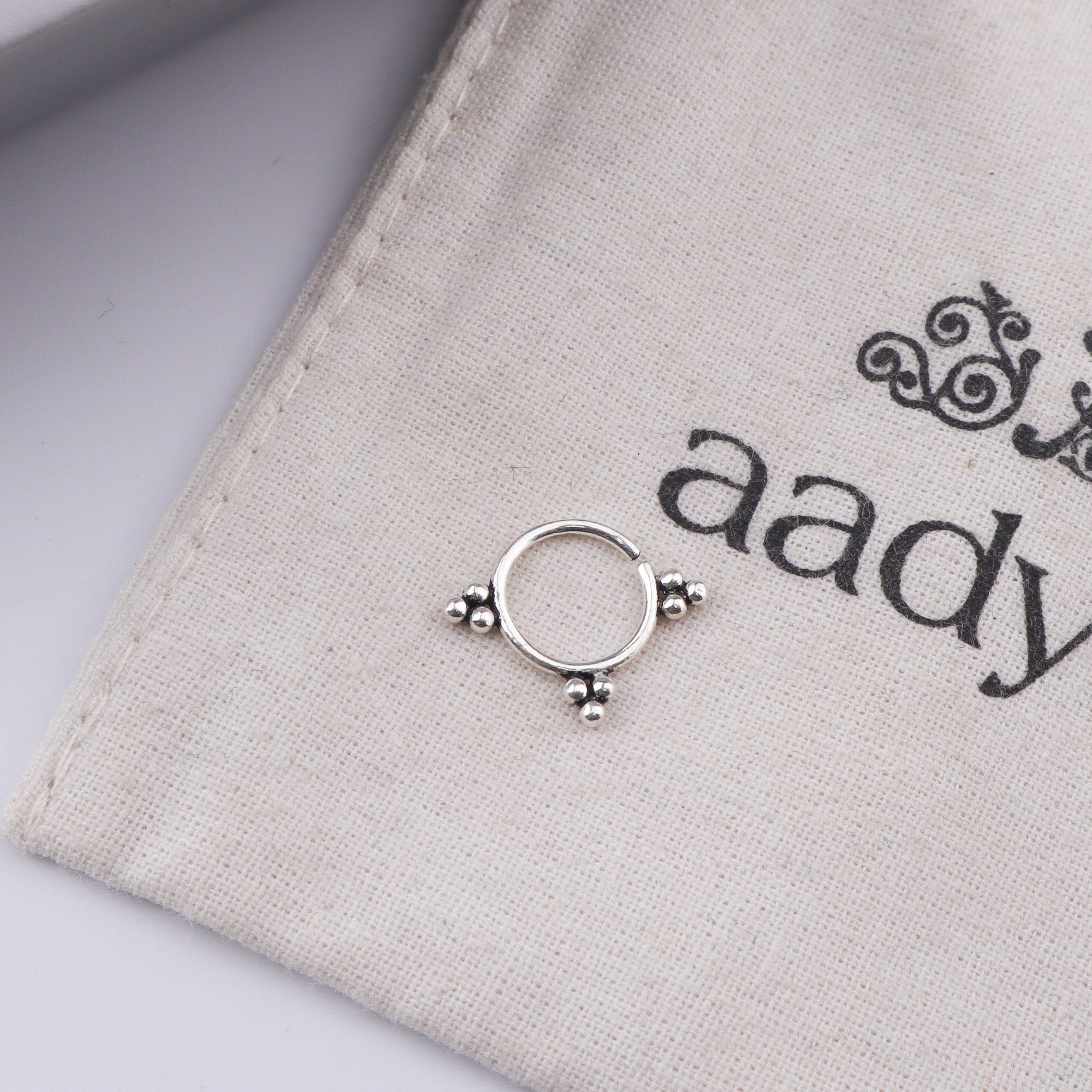 Oxidised Trinity Septum Cum Nose Ring (Pierced)