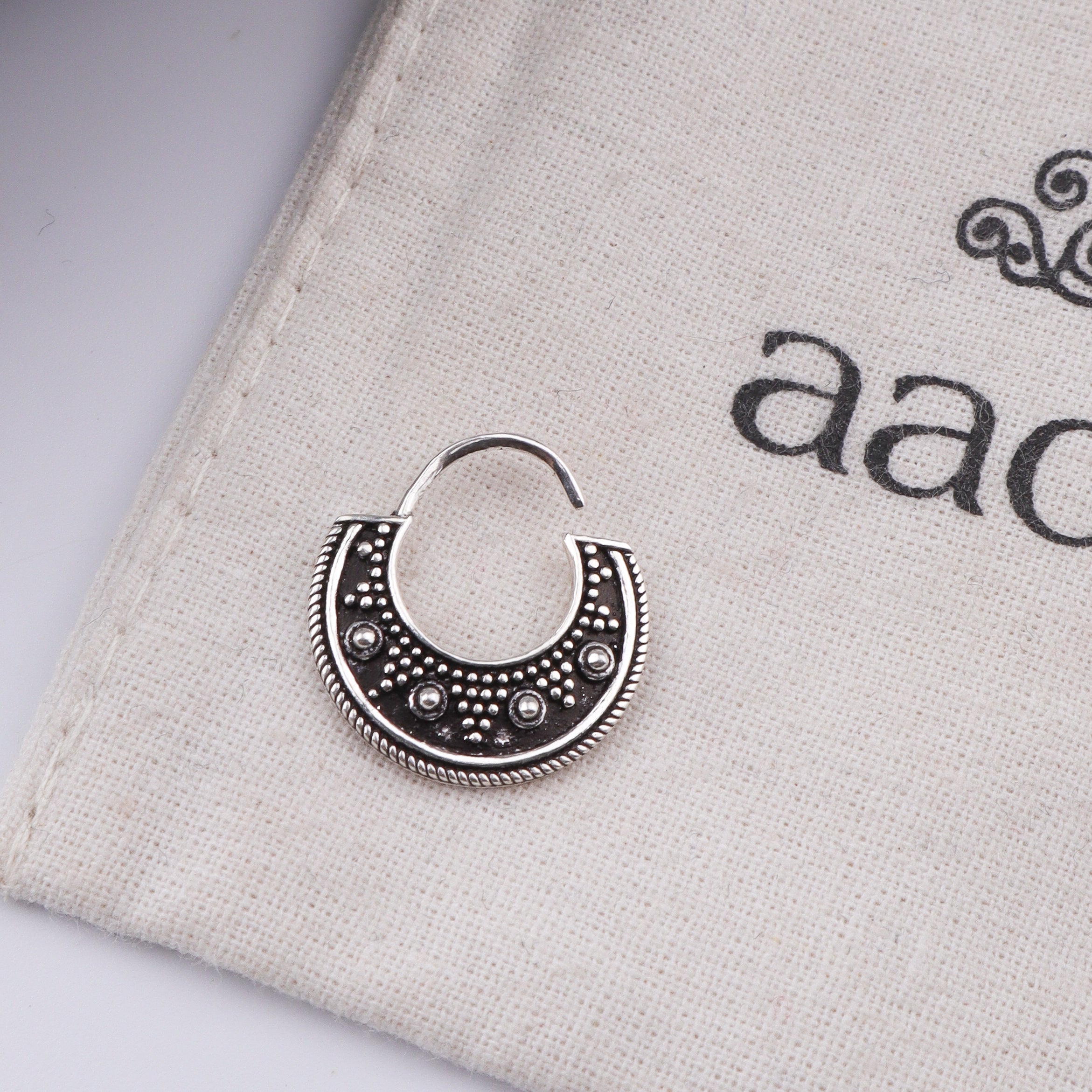 Oxidised Tribal Septum Cum Nose Ring (Pierced)