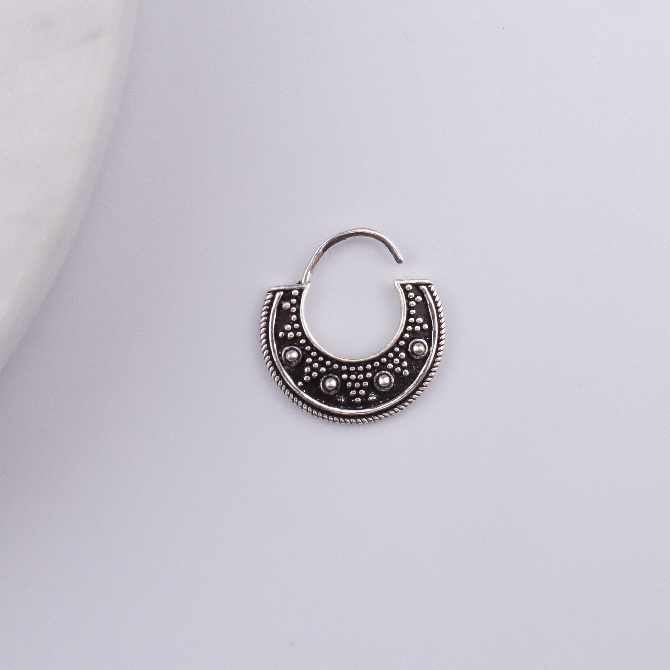 Oxidised Tribal Septum Cum Nose Ring (Pierced)