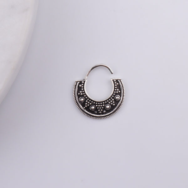 Oxidised Tribal Septum Cum Nose Ring (Pierced)