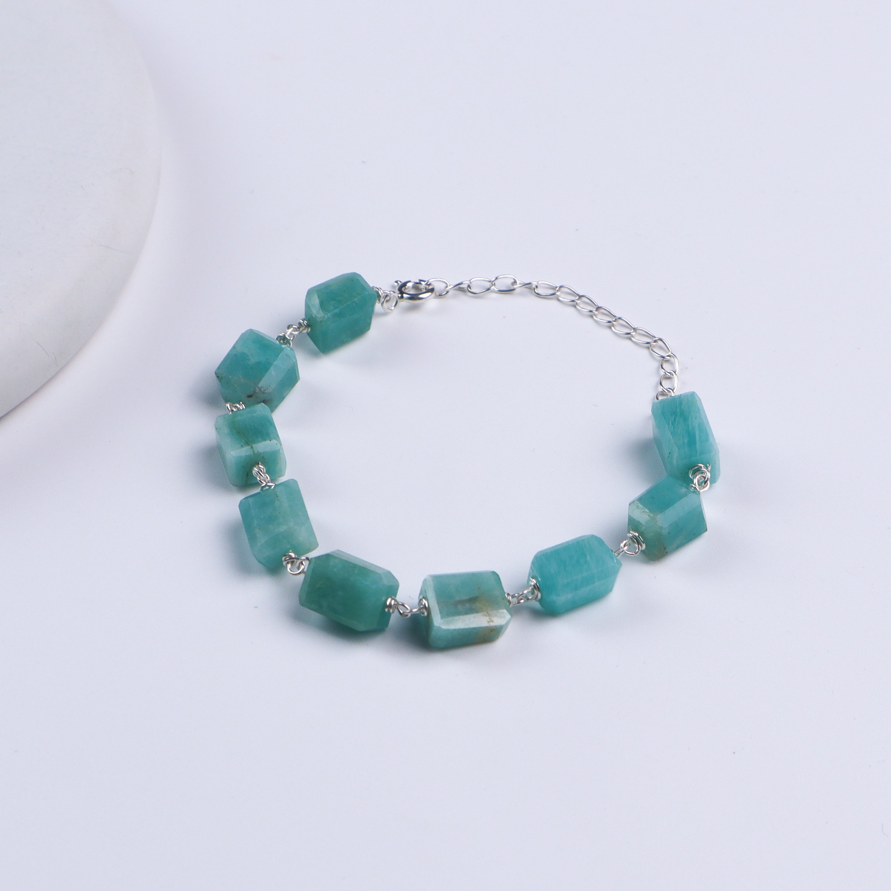 Silver Ganthan Bracelet with Amazonite Stones