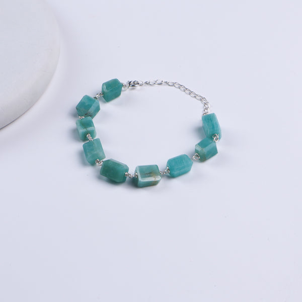 Silver Ganthan Bracelet with Amazonite Stones