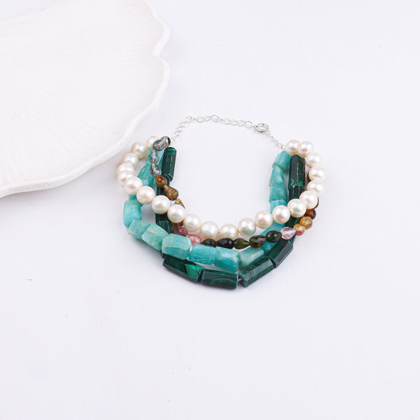Semi-precious Stones & Freshwater Pearl Bracelet