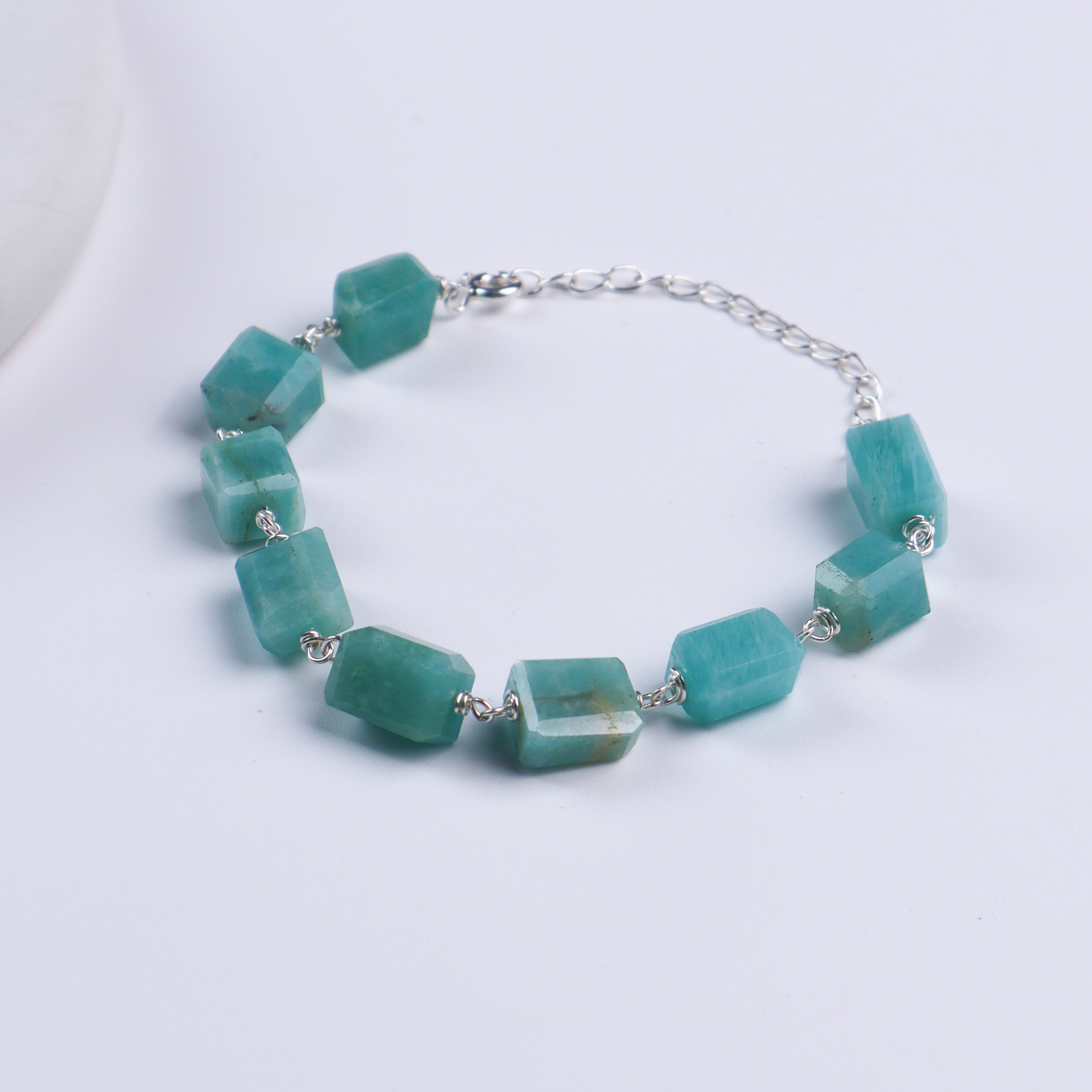 Silver Ganthan Bracelet with Amazonite Stones