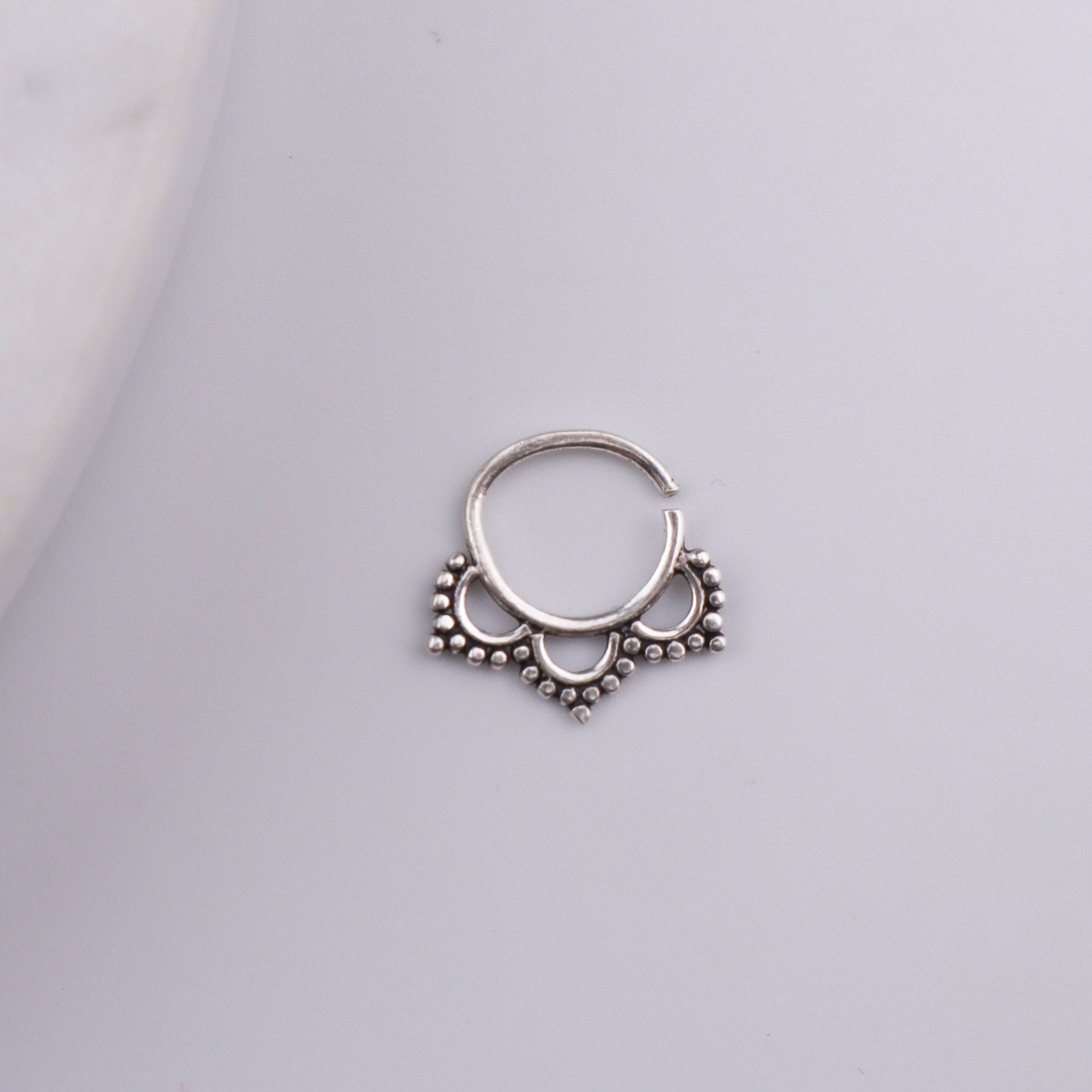 Oxidised Petal Septum Cum Nose Ring (Pierced)
