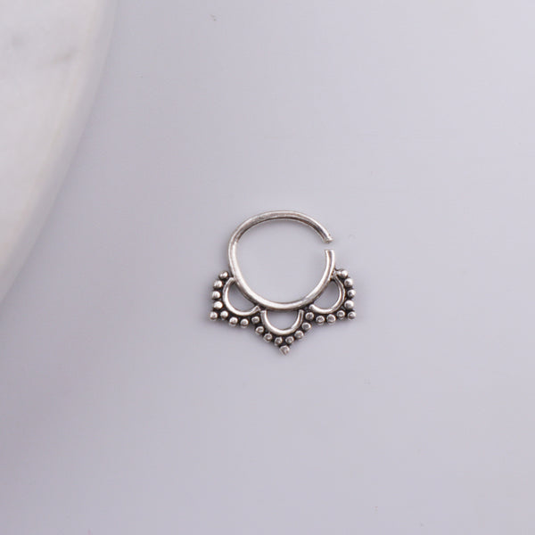 Oxidised Petal Septum Cum Nose Ring (Pierced)