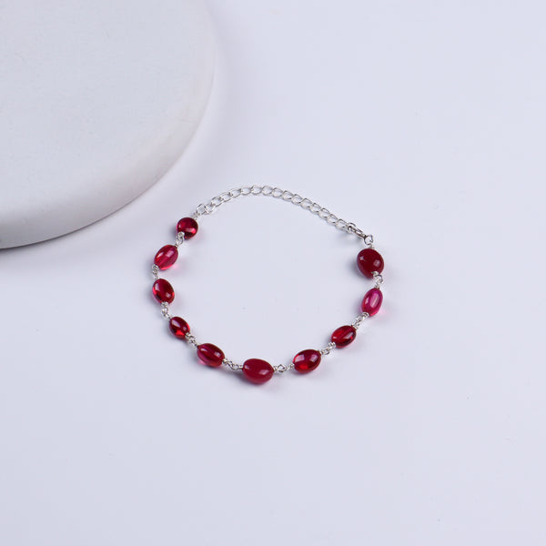 Ruby Silver Ganthan Bracelet