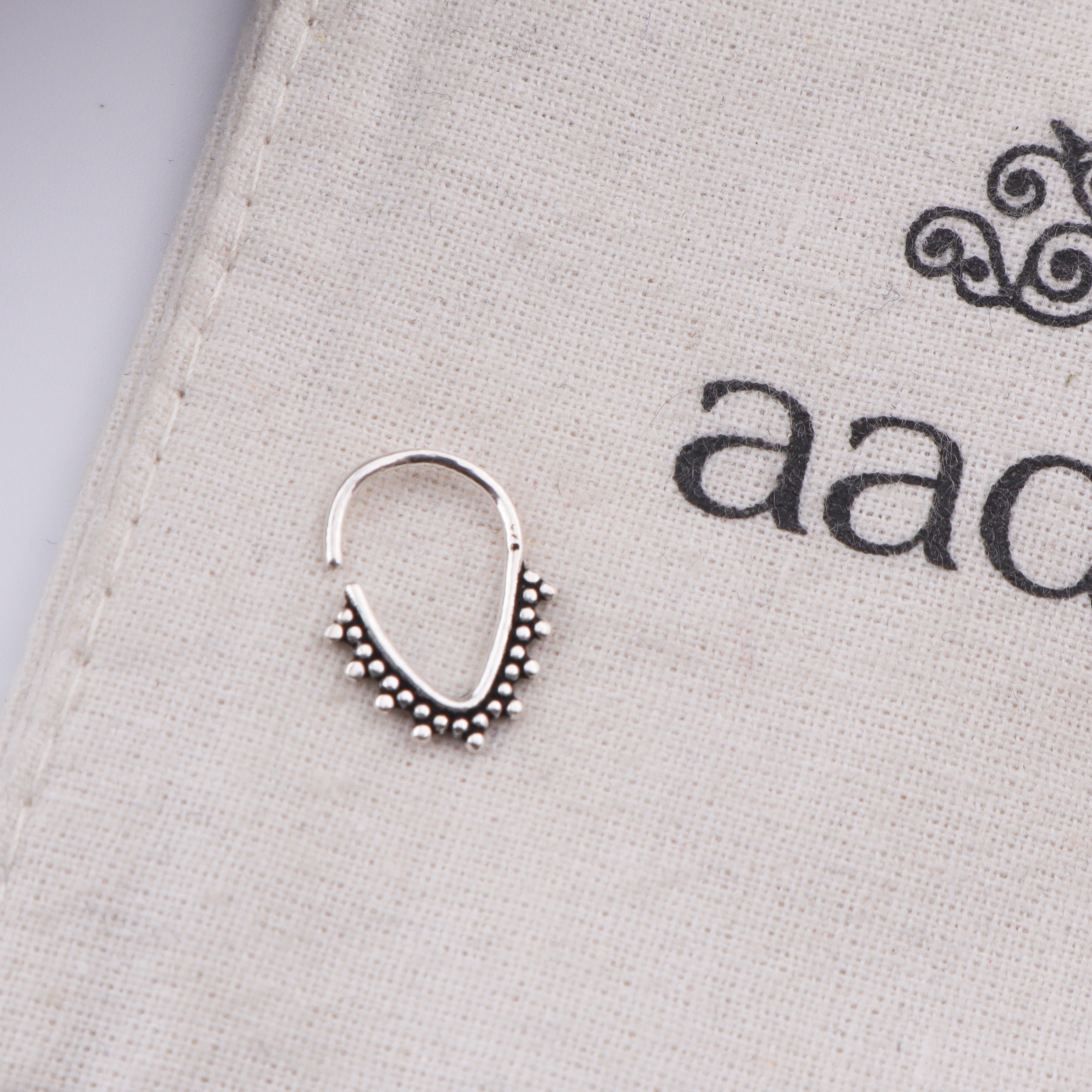 Oxidised Pyramid Septum Cum Nose Ring (Pierced)