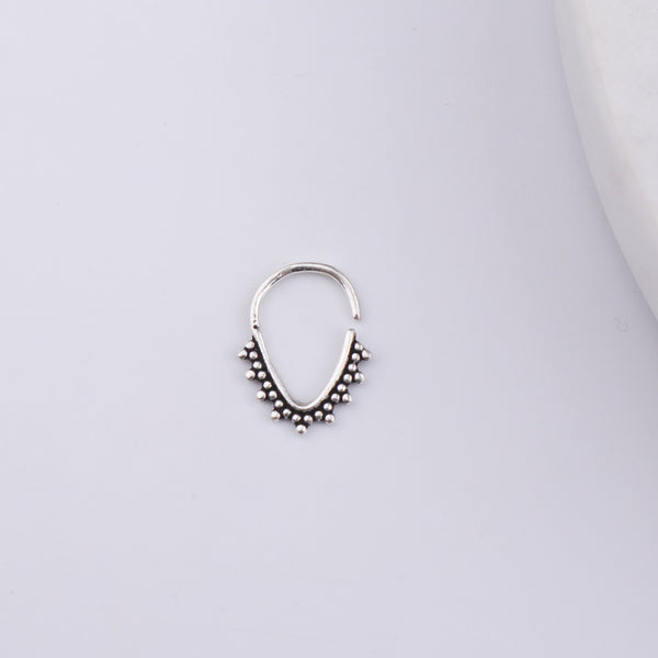 Oxidised Pyramid Septum Cum Nose Ring (Pierced)