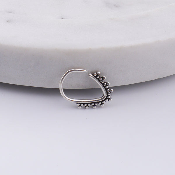 Oxidised Pyramid Septum Cum Nose Ring (Pierced)