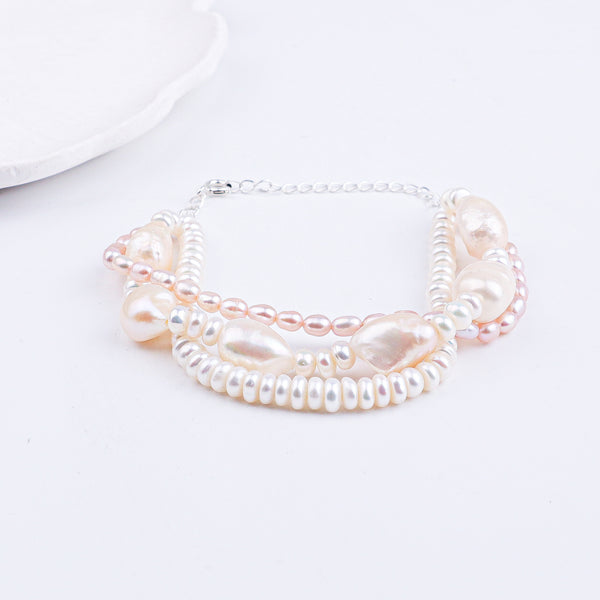 Rice Pearl & Freshwater Pearl Bracelet