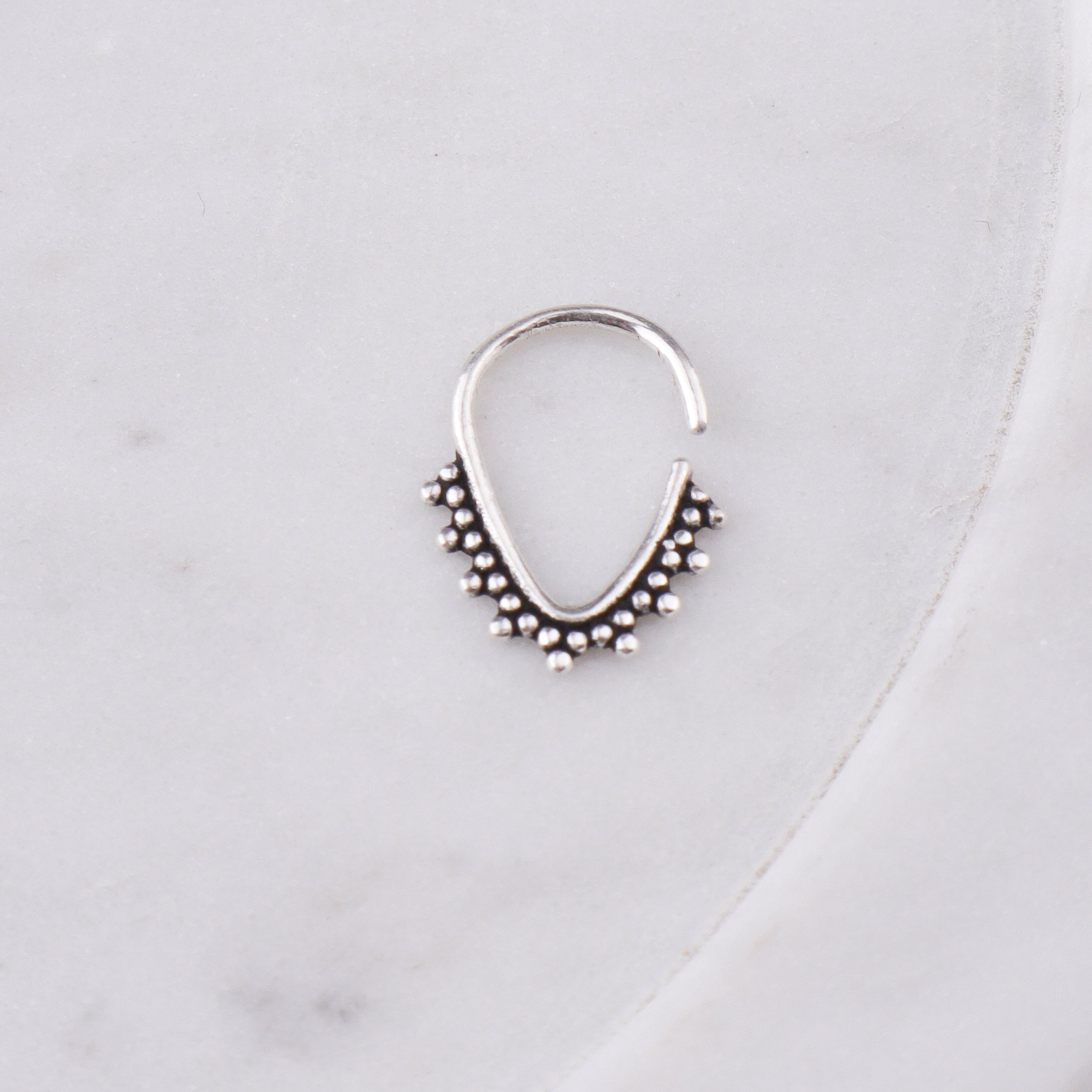 Oxidised Pyramid Septum Cum Nose Ring (Pierced)