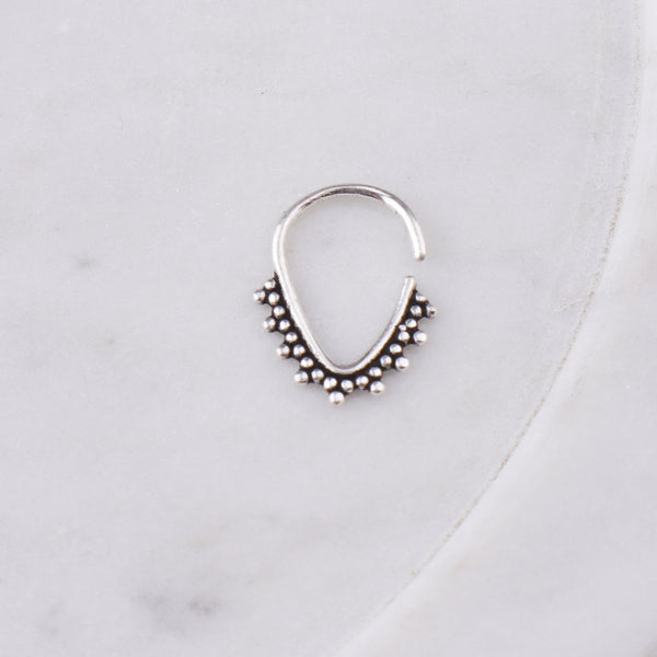 Oxidised Pyramid Septum Cum Nose Ring (Pierced)