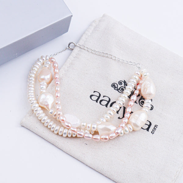 Rice Pearl & Freshwater Pearl Bracelet