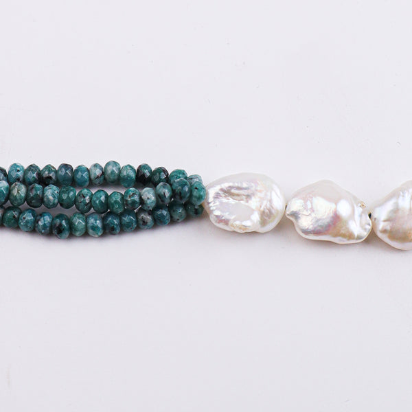 Green Jade & Baroque Pearl Bracelet
