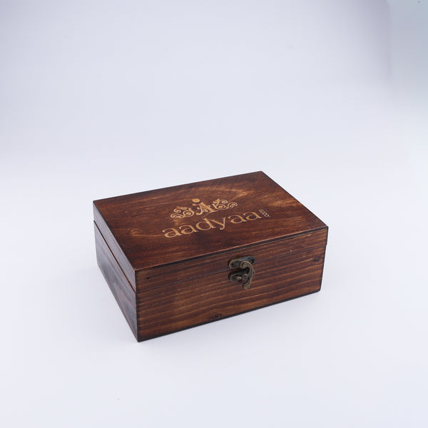 Wooden Box Medium - Premium Storage Box | 92.5 Silver
