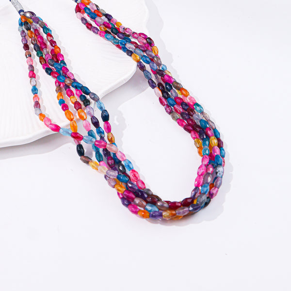 Multicolor Multi Agate Twisted Necklace