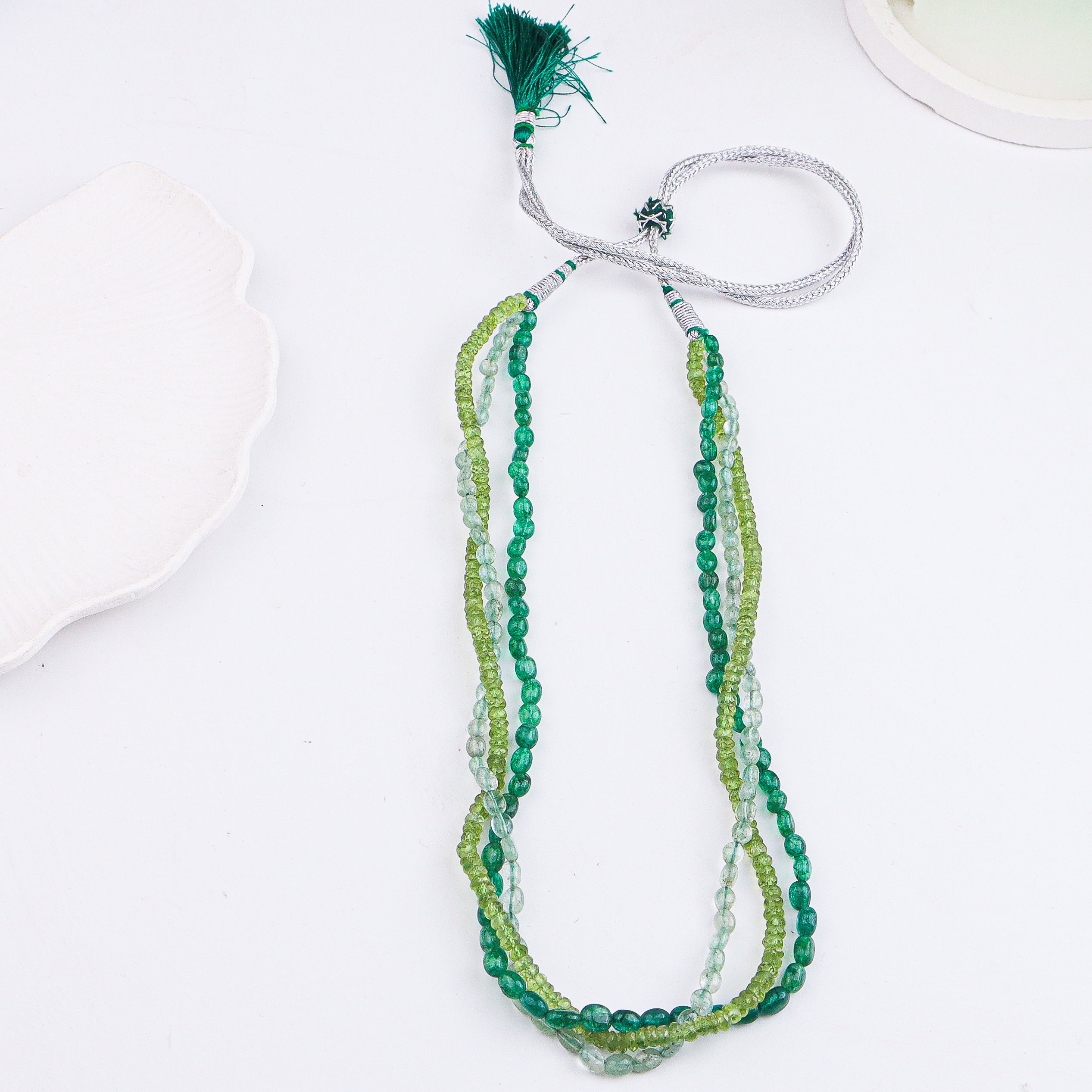 Russian Quartz & Peridot Twisted Necklace