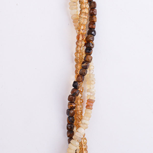 Tiger Eye & Citrine Twisted Necklace