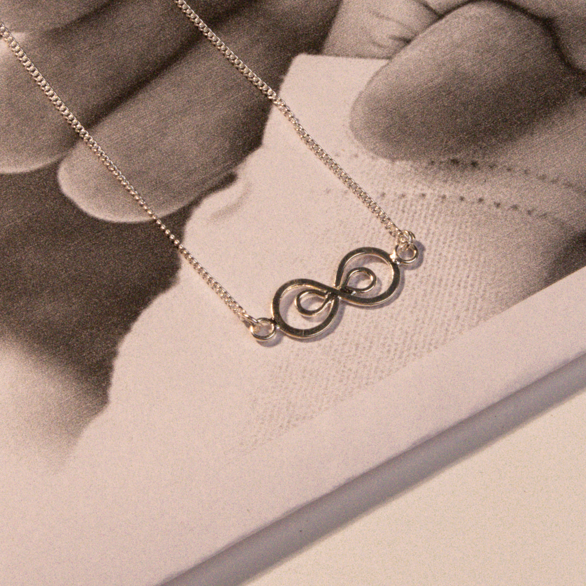 Infinity Flat Wire Pendant Necklace