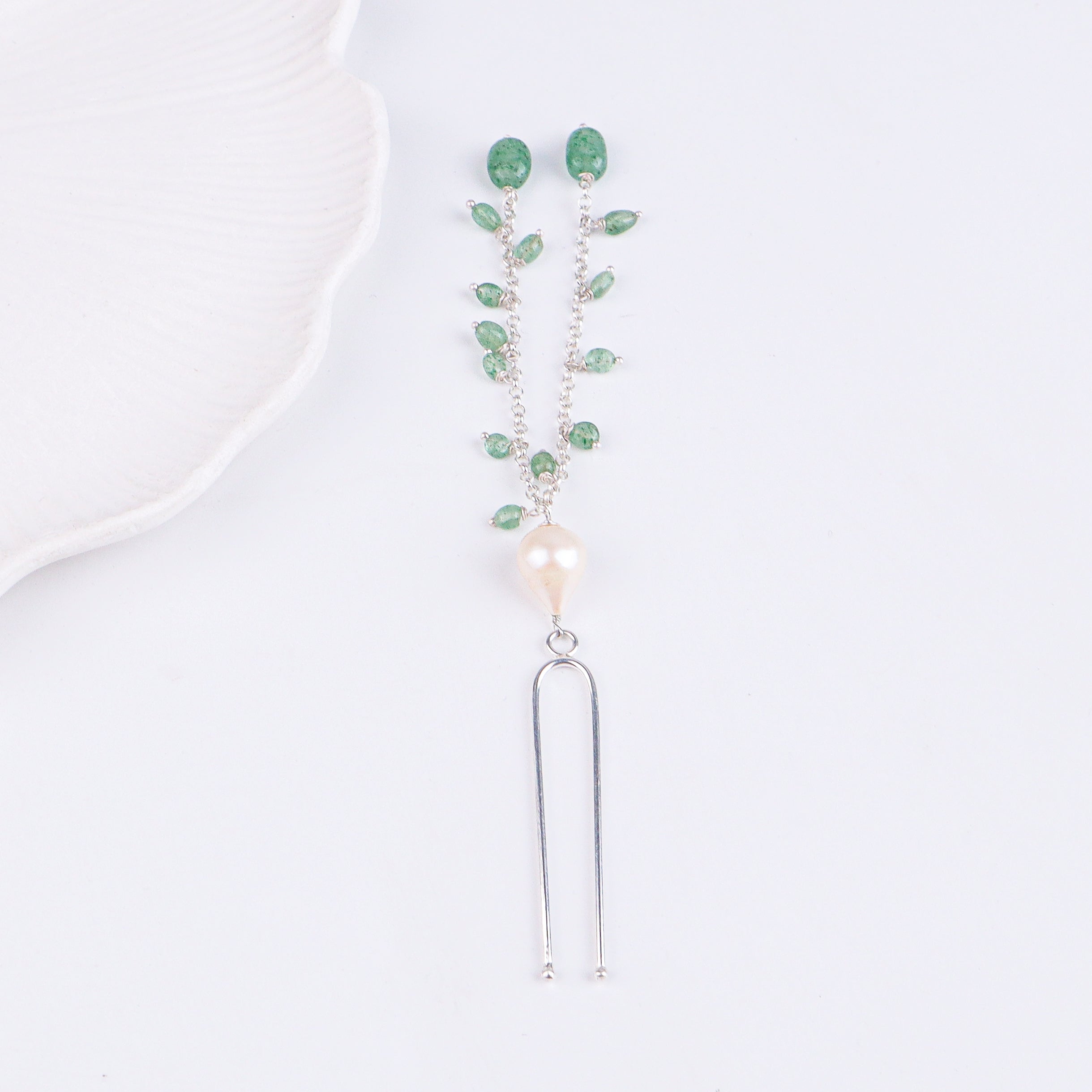Russian Quartz & Baroque Pearl Hairpin