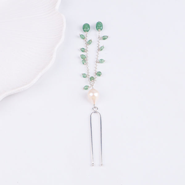 Russian Quartz & Baroque Pearl Hairpin