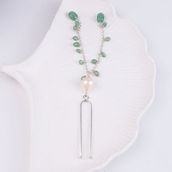 Russian Quartz & Baroque Pearl Hairpin