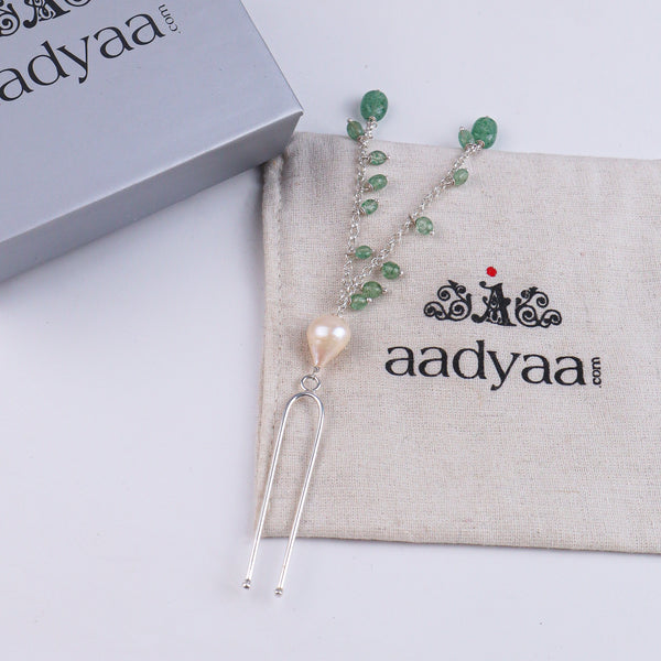 Russian Quartz & Baroque Pearl Hairpin