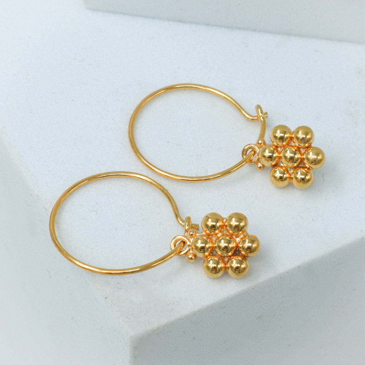 Handmade Silver Kudi Hoop: Small (Gold Plated)