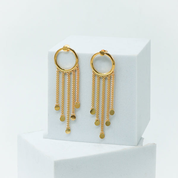 Silver Chain Earring |  92.5 Silver | 22K Gold Plated