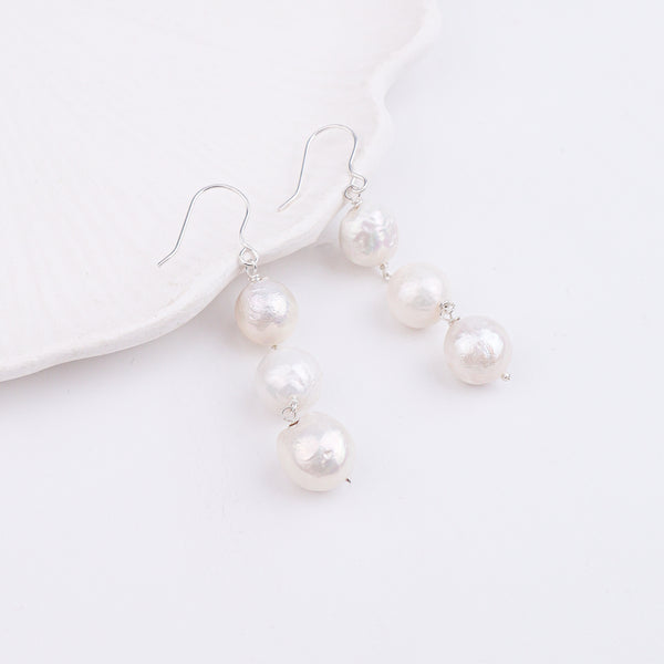 Baroque Pearl Silver Earrings (Project Handmade)