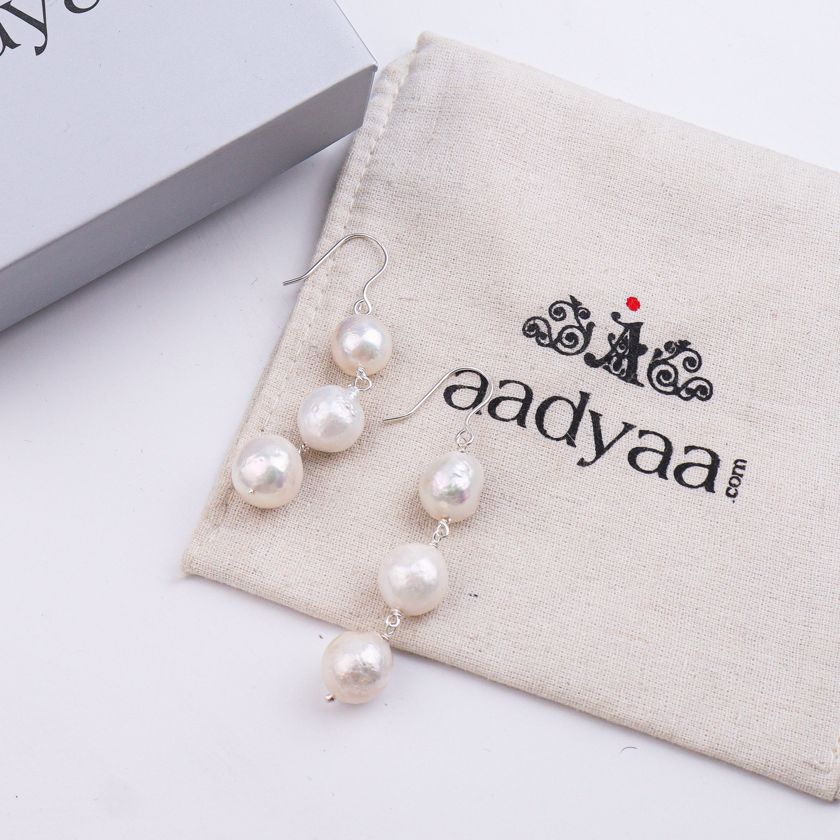 Baroque Pearl Silver Earrings (Project Handmade)