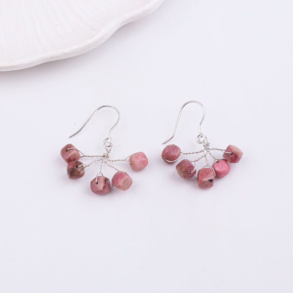 Rose Quartz Silver Earrings (Project Handmade)