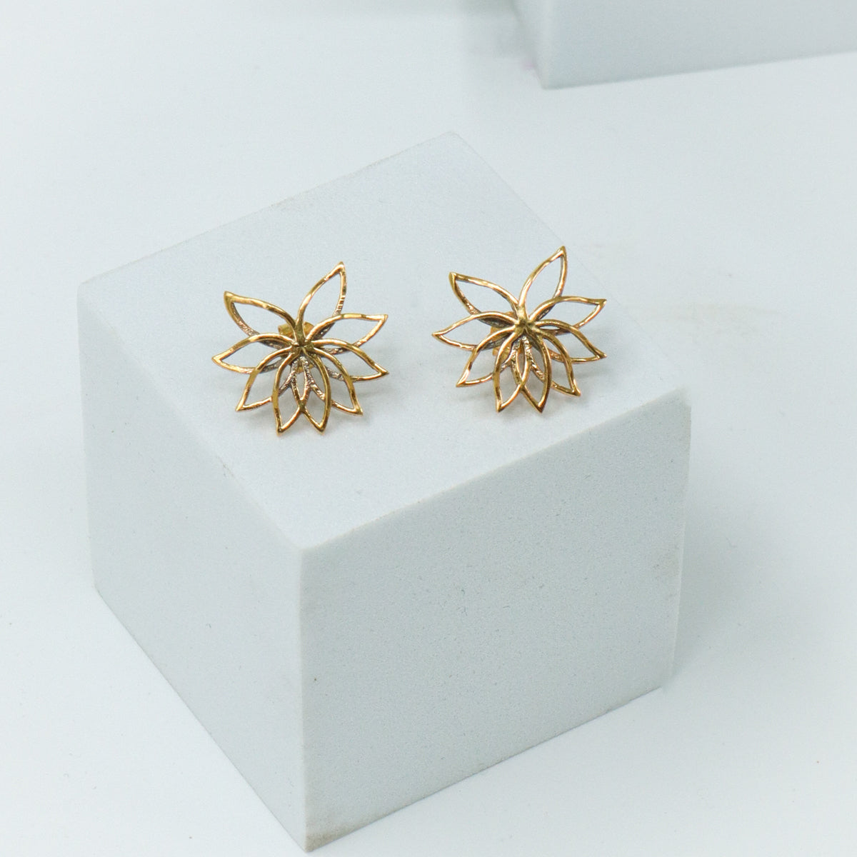 Lotus Earrings |  92.5 Silver | 22K Gold Plated