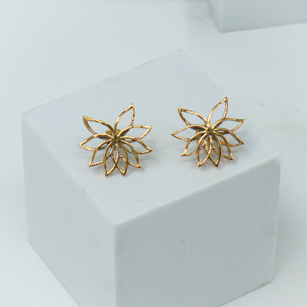 Lotus Earrings |  92.5 Silver | 22K Gold Plated