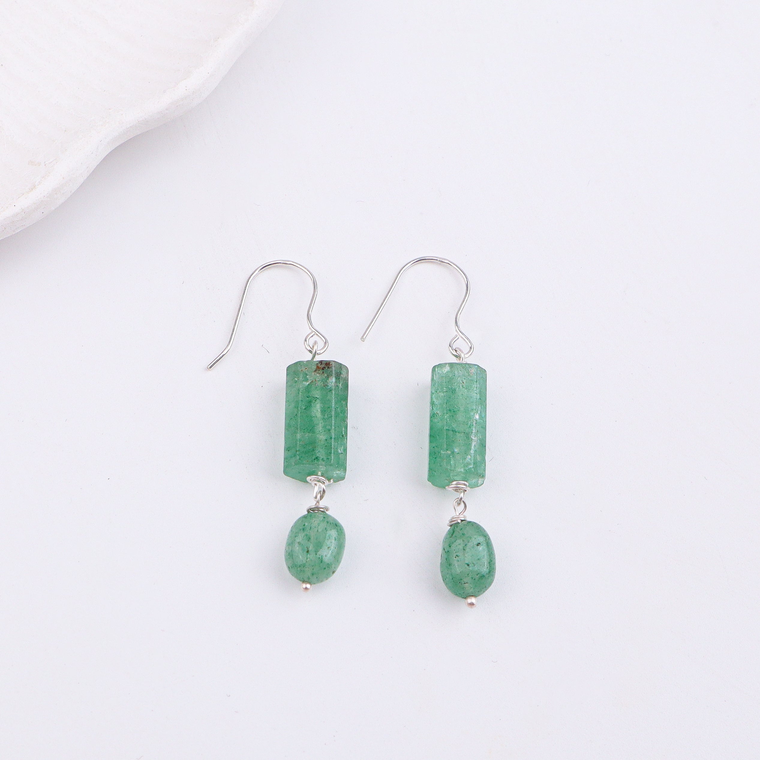 Russian Quartz Silver Earrings (Project Handmade)