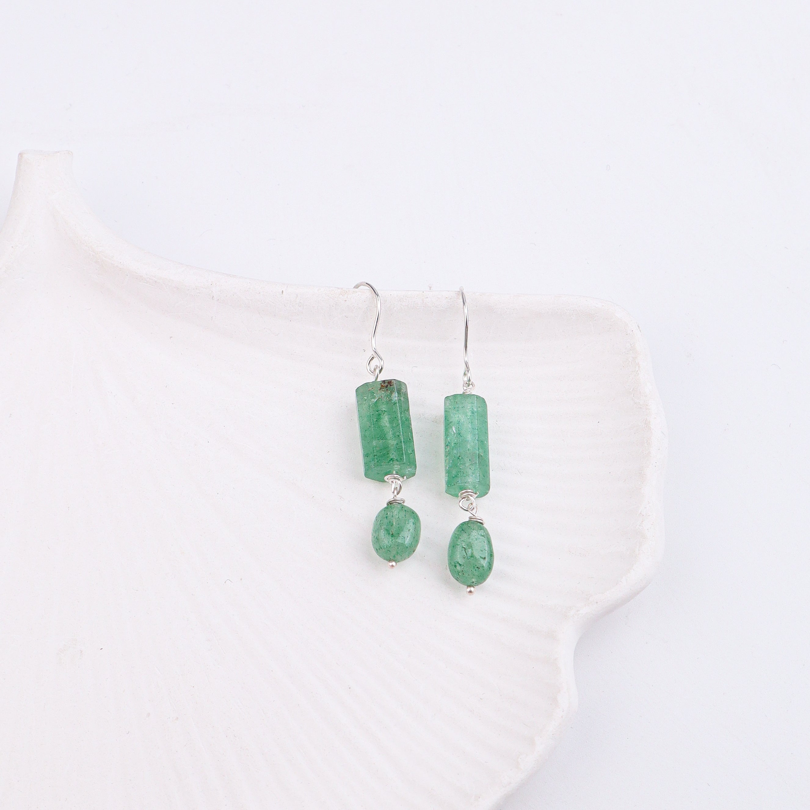 Russian Quartz Silver Earrings (Project Handmade)