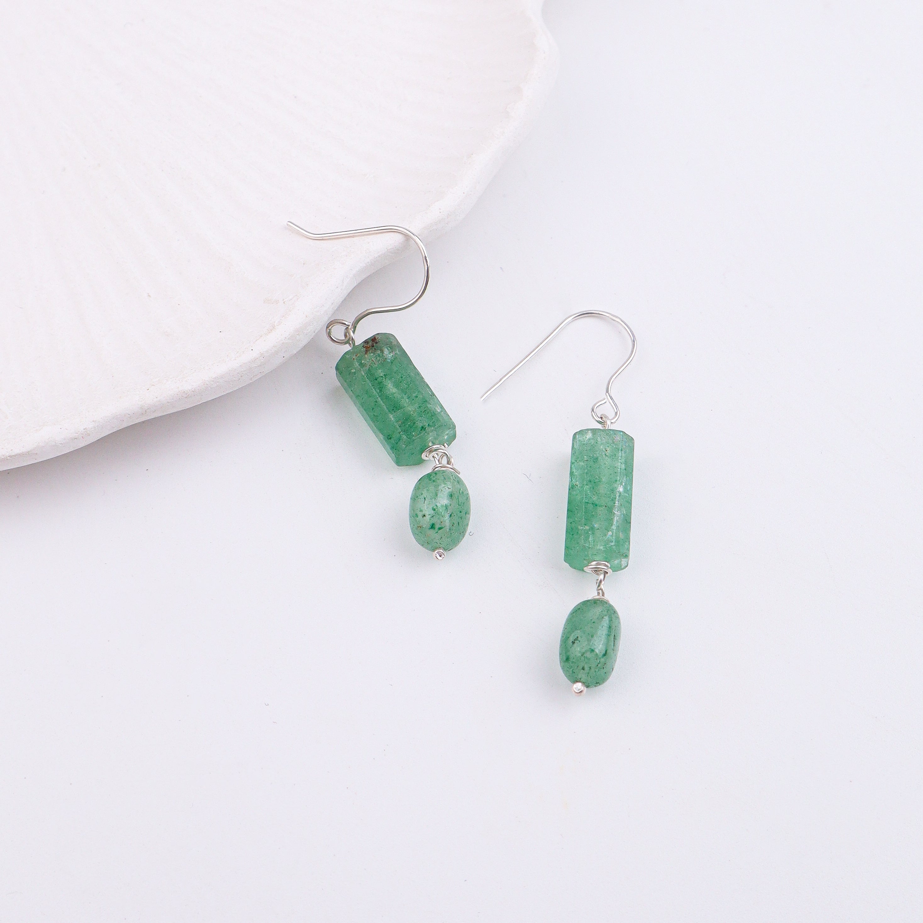 Russian Quartz Silver Earrings (Project Handmade)