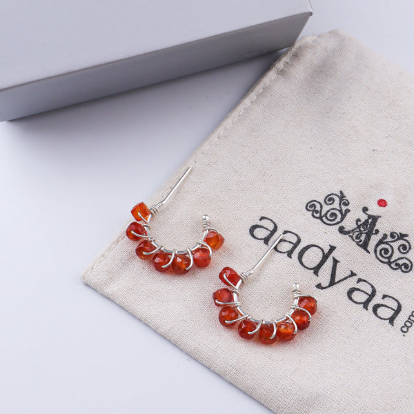Carnelian Twisted Hoops (Project Handmade)