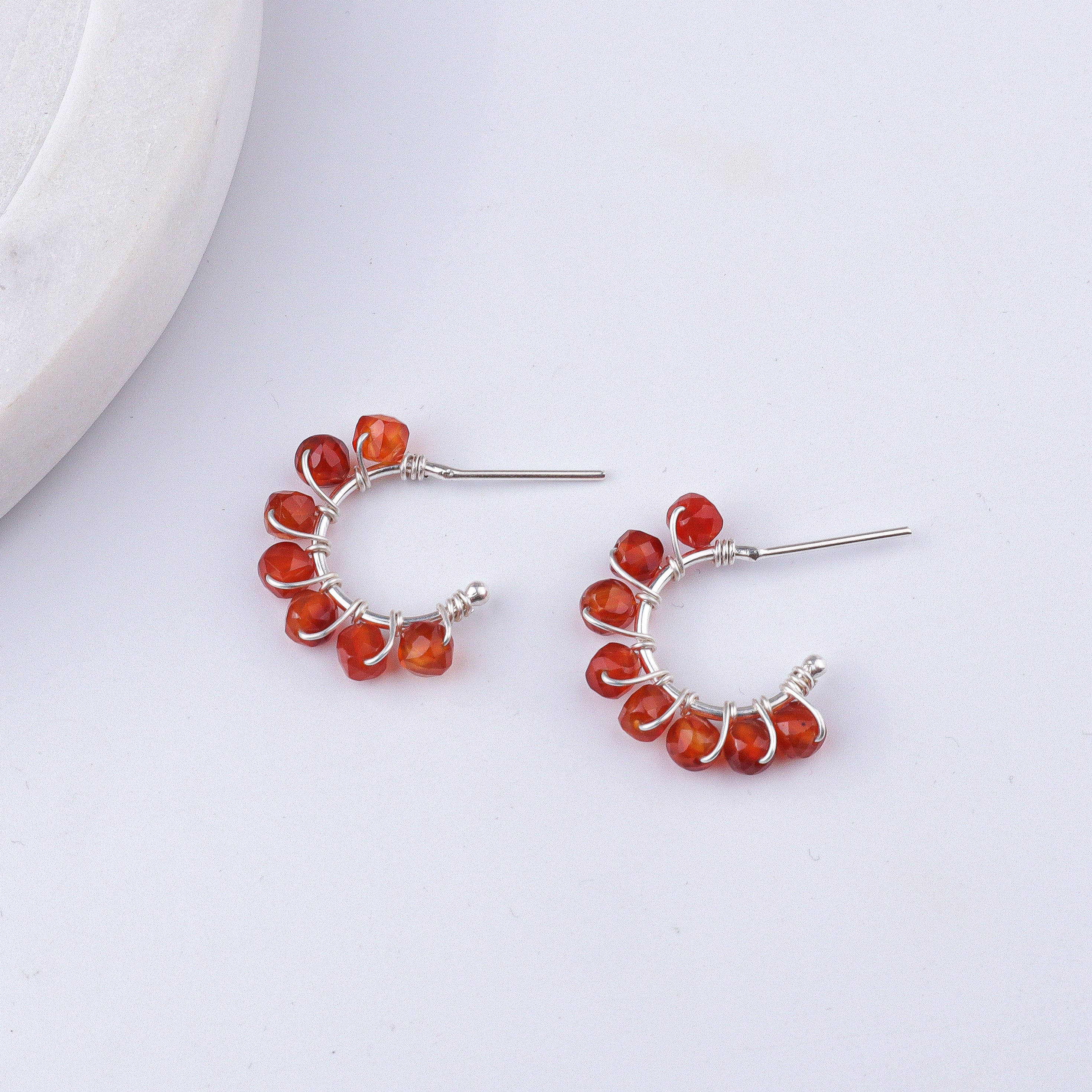 Carnelian Twisted Hoops (Project Handmade)